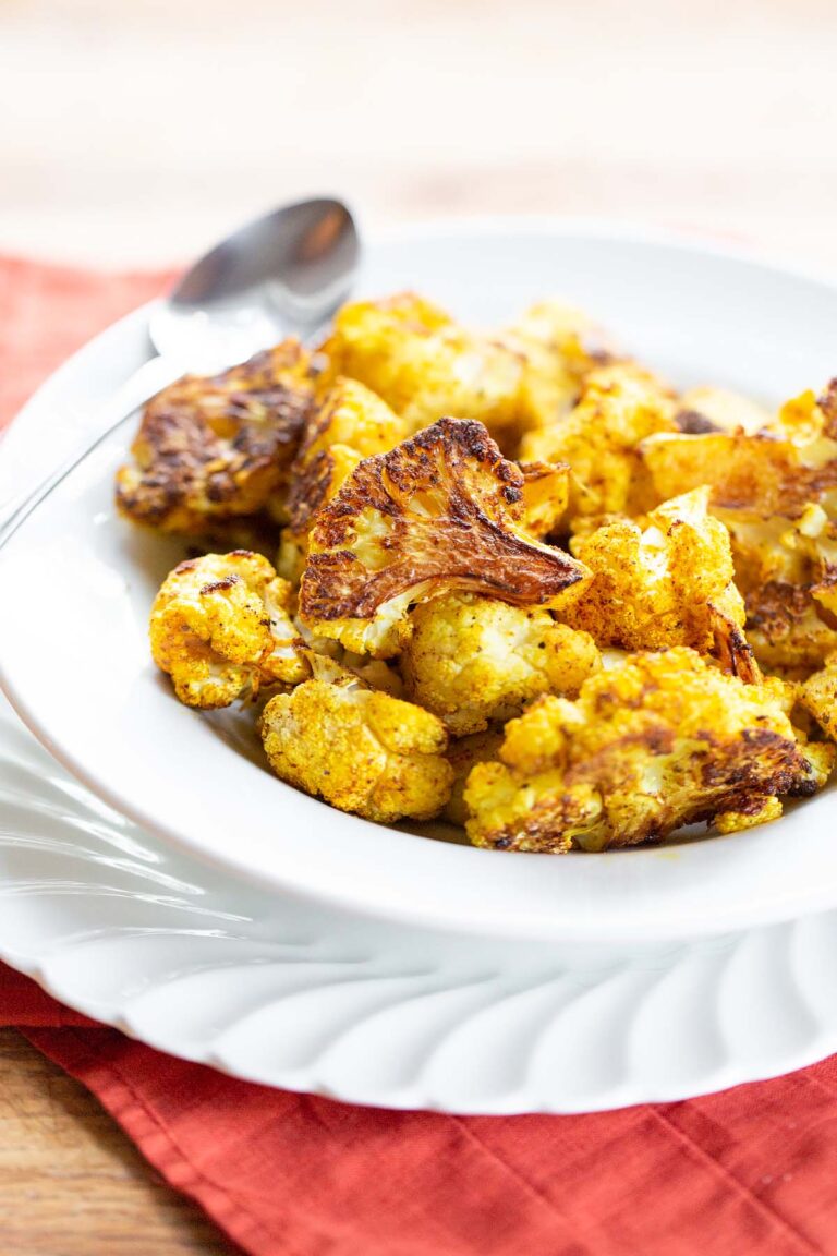 Roasted Cauliflower with Curry and Turmeric Food Banjo