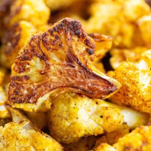 Roasted cauliflower with curry powder.