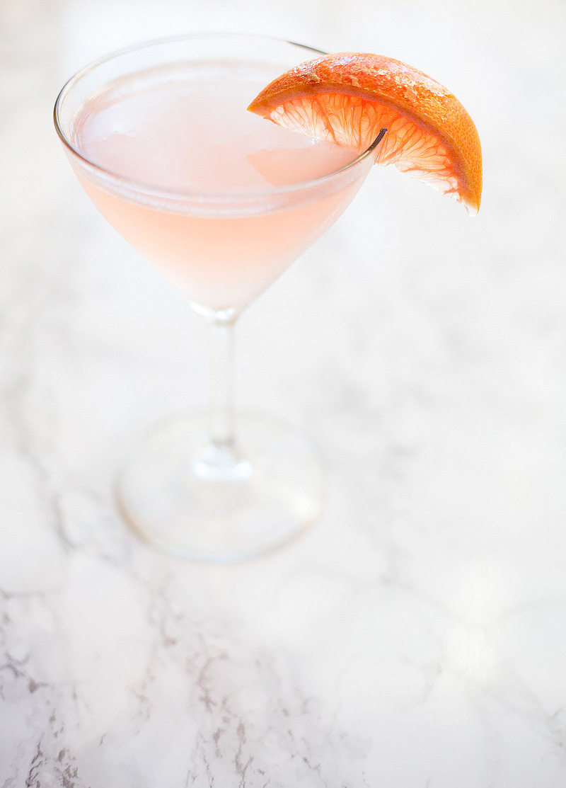 hemingway grapefruit cocktail garnished with grapefruit