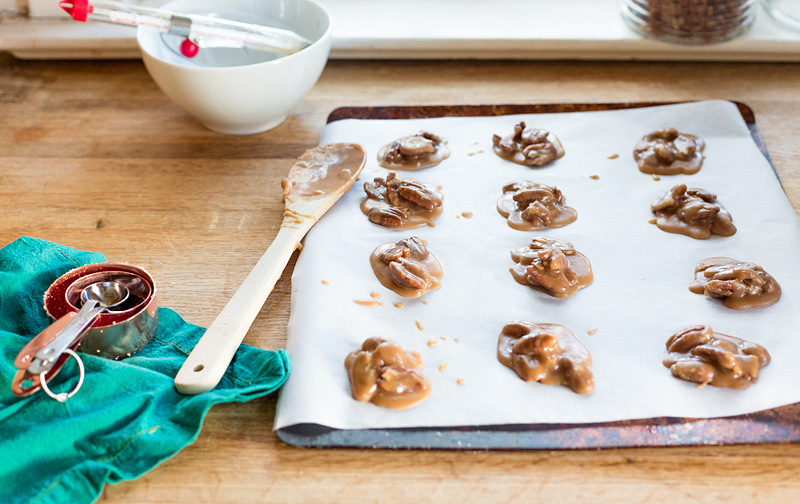 pralines on a cookie sheet