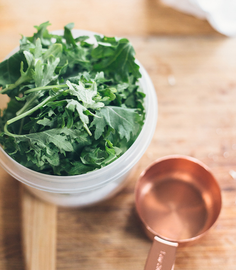 baby kale in a container