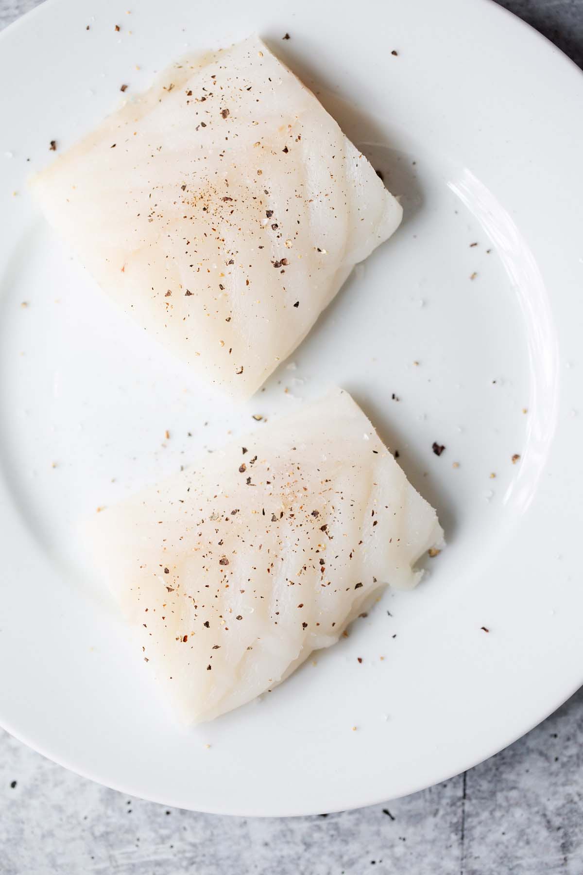 Cod with salt and pepper.