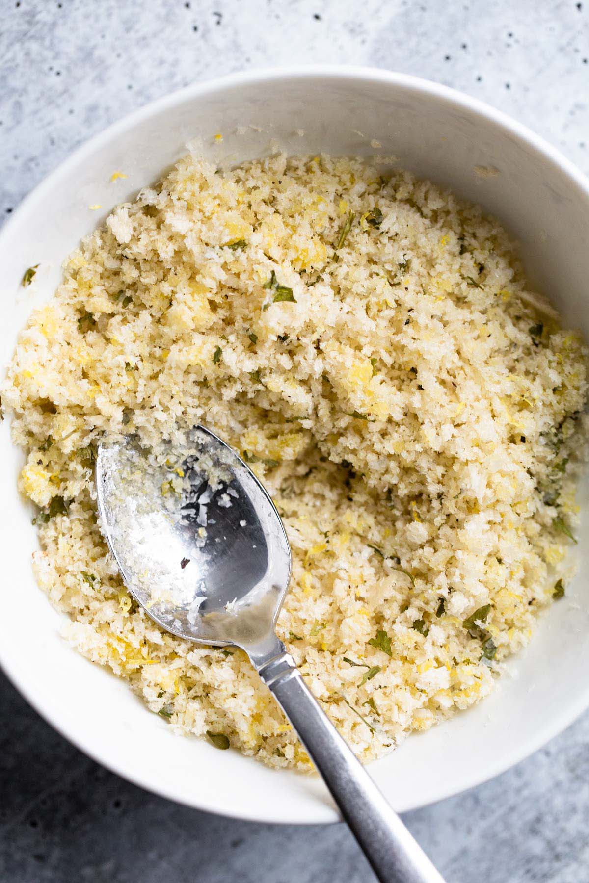 Panko mixture in a bowl.