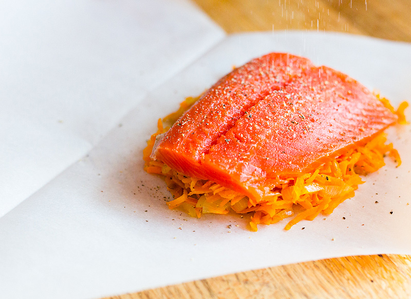 salmon in paper