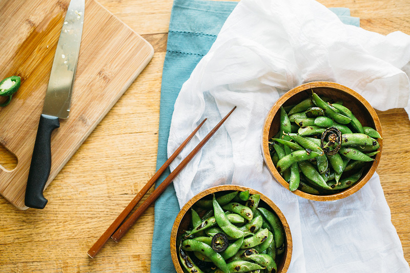 spicy toasted edamame