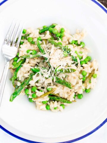 Spring Risotto with asparagus and peas.