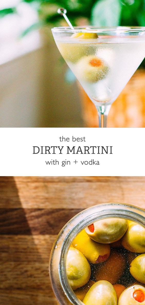 Gin and Vodka Dirty Martini Food Banjo