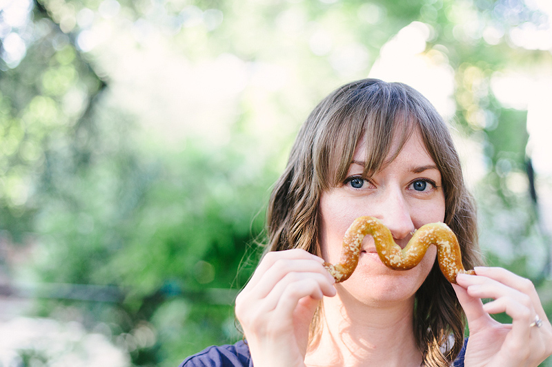 mustache pretzels in action