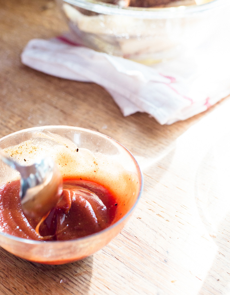 Cumin ketchup in a small bowl.