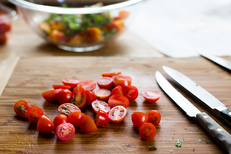 sliced cherry tomatoes
