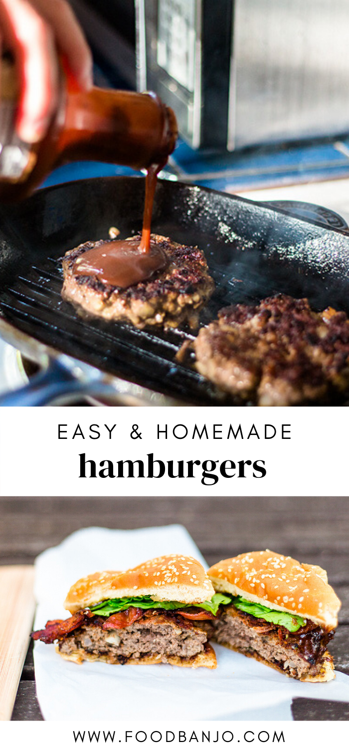 Cast Iron Grill Pan Hamburgers Food Banjo