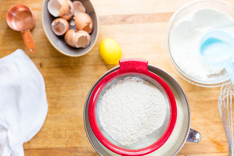 sifting together ingredients