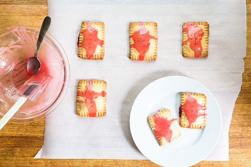 Homemade pop tarts topped with icing.