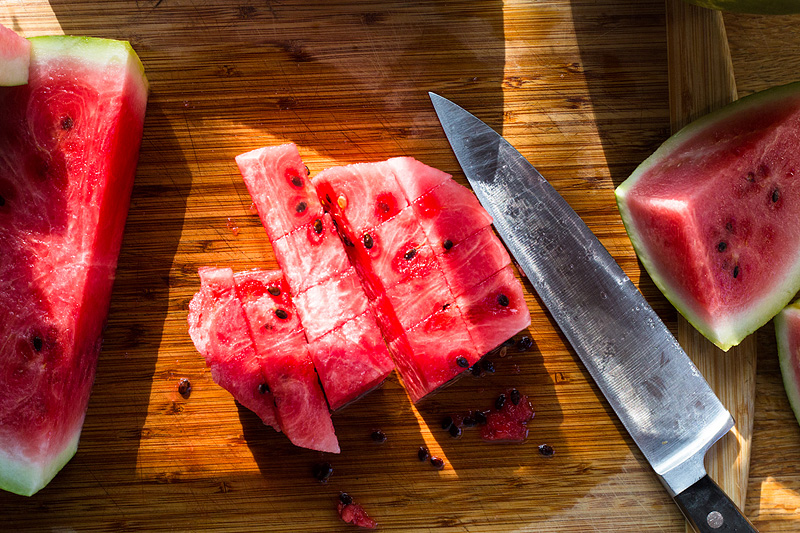 watermelon cut into chunks