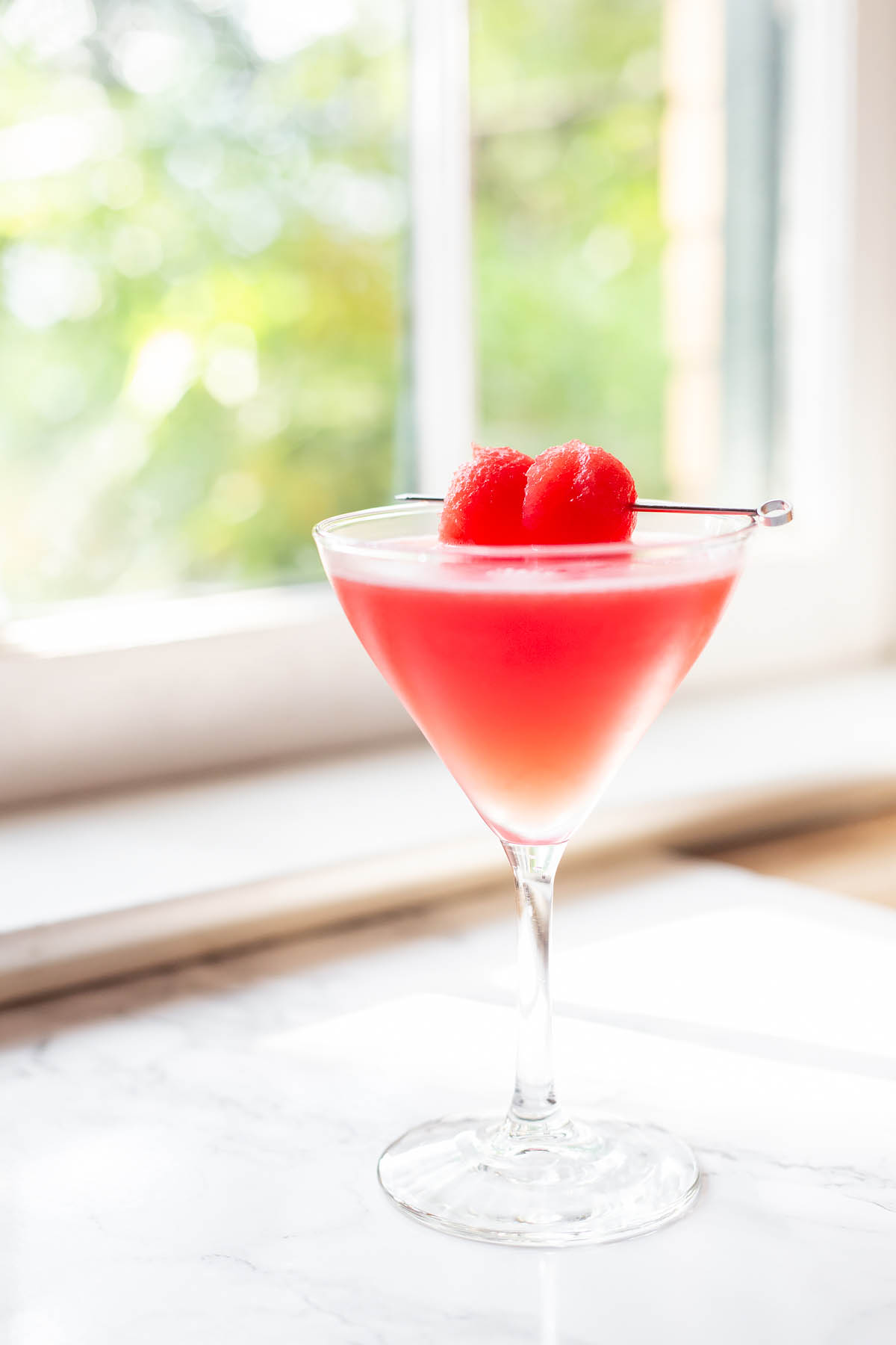 watermelon martini in a glass