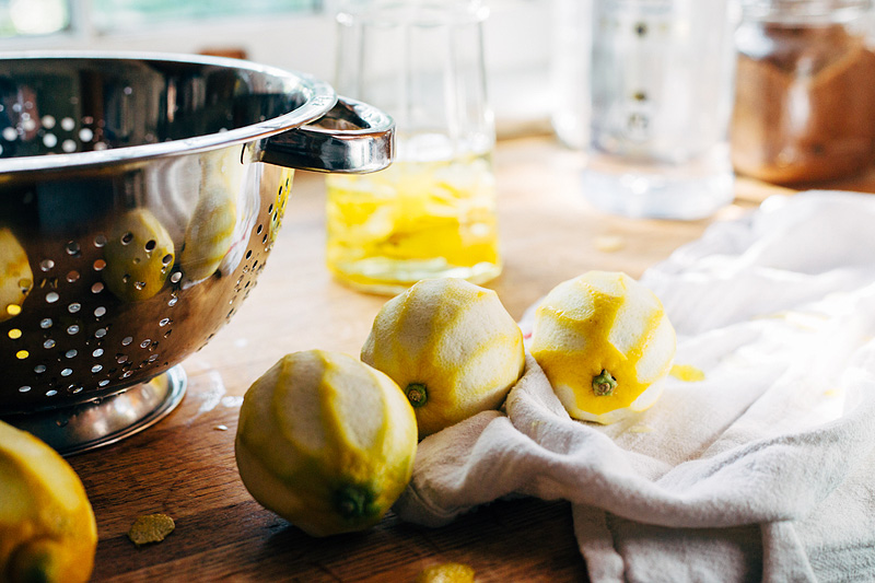 lemons on a white dish towel