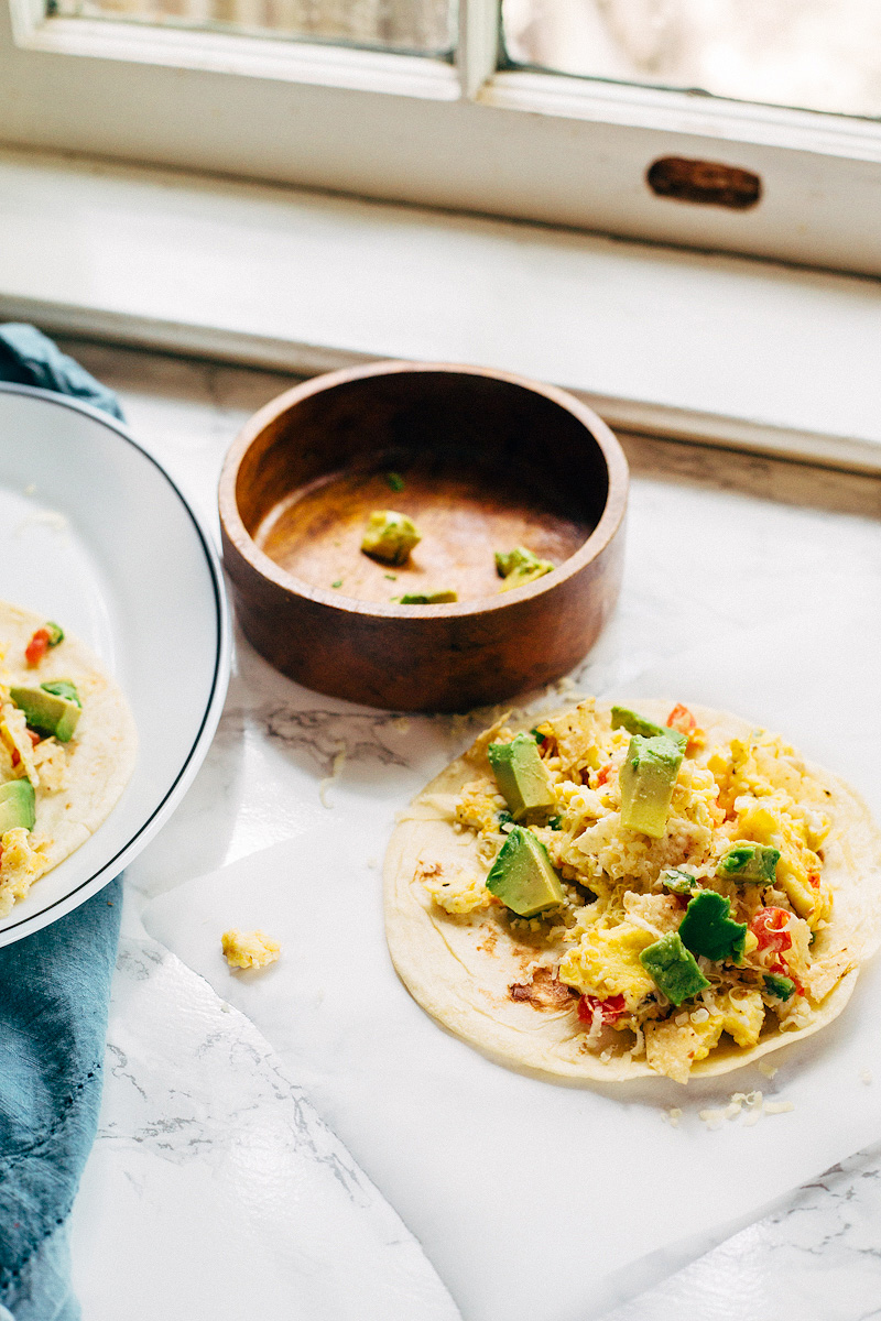 homemade migas tacos