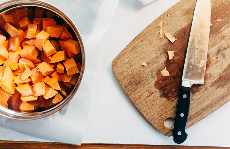 sweet potato cubes