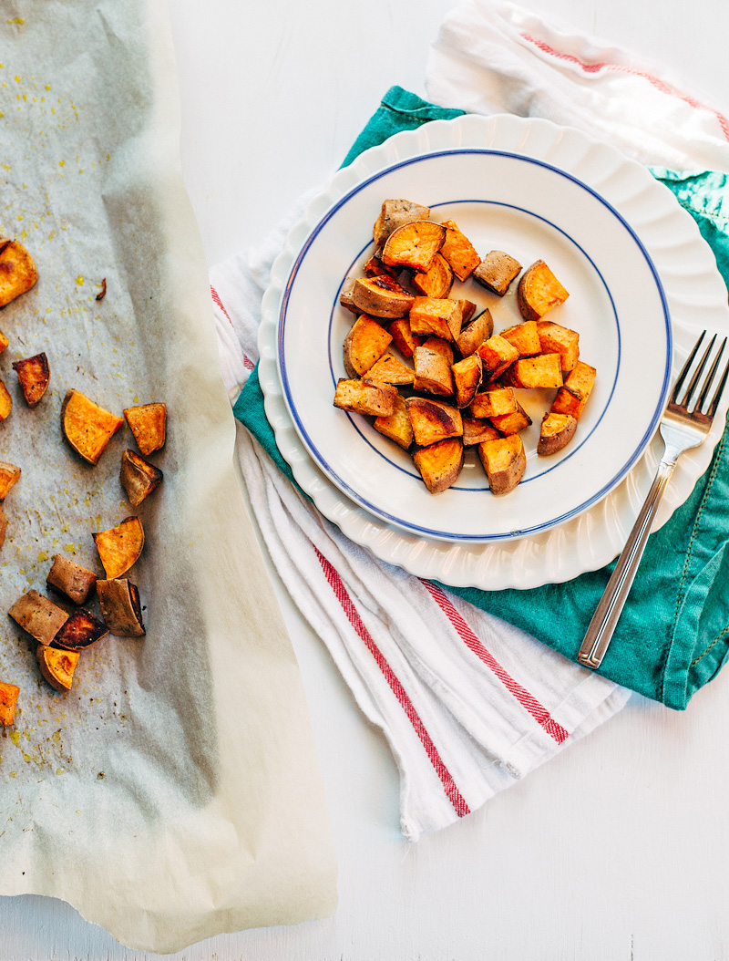 coconut oil sweet potatoes on a plate