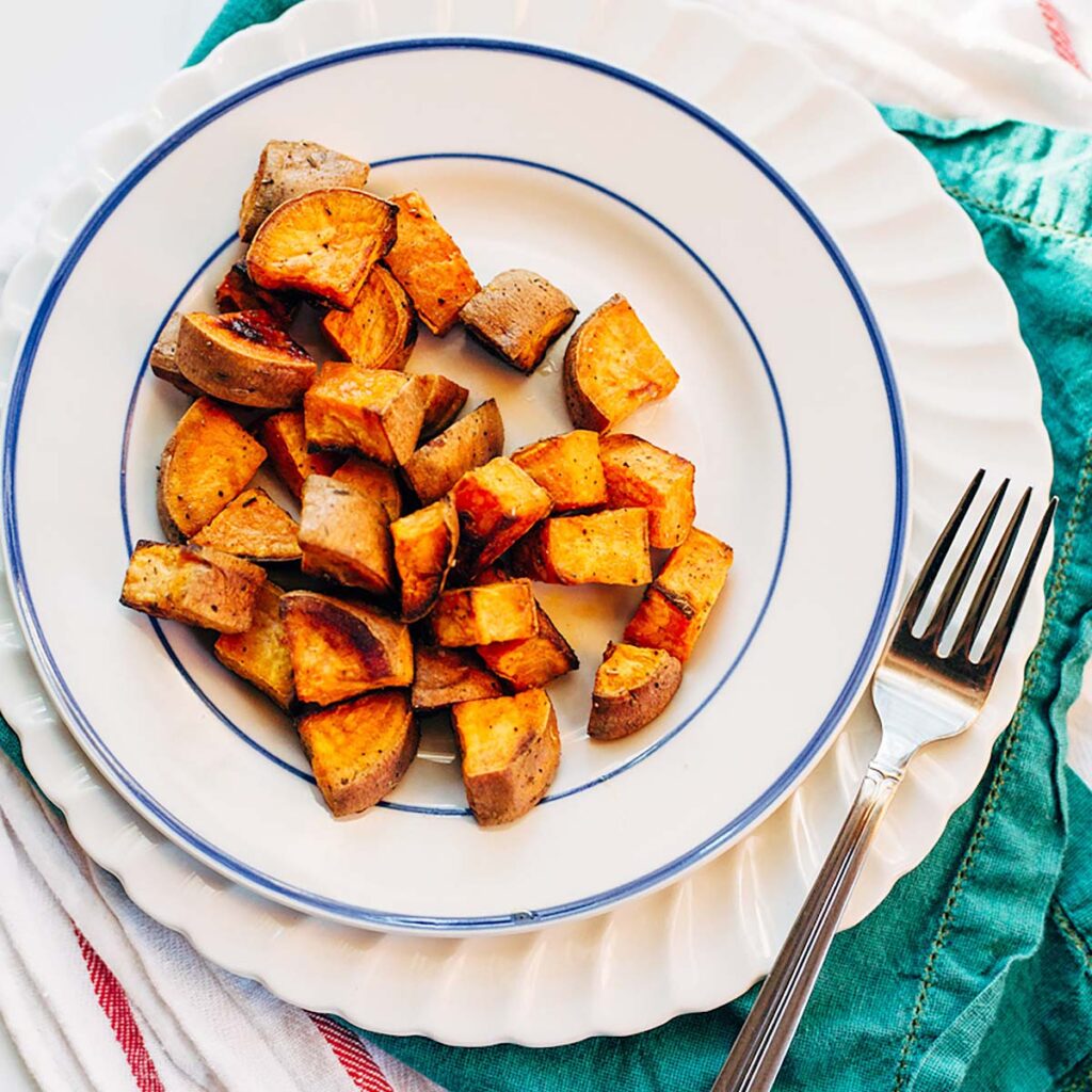 Coconut Oil Roasted Sweet Potatoes Food Banjo