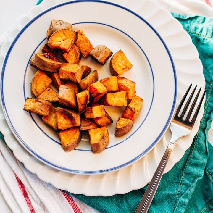 Coconut Oil Roasted Sweet Potatoes Food Banjo