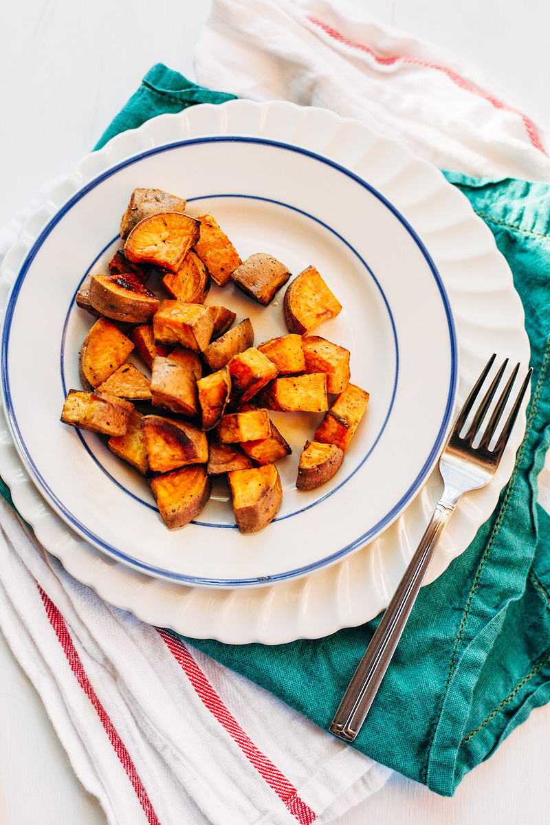 coconut oil sweet potatoes on a plate