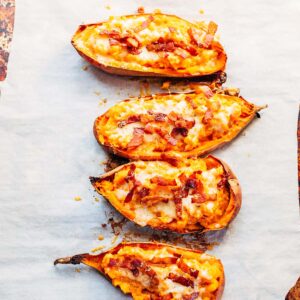 Loaded sweet potato skins