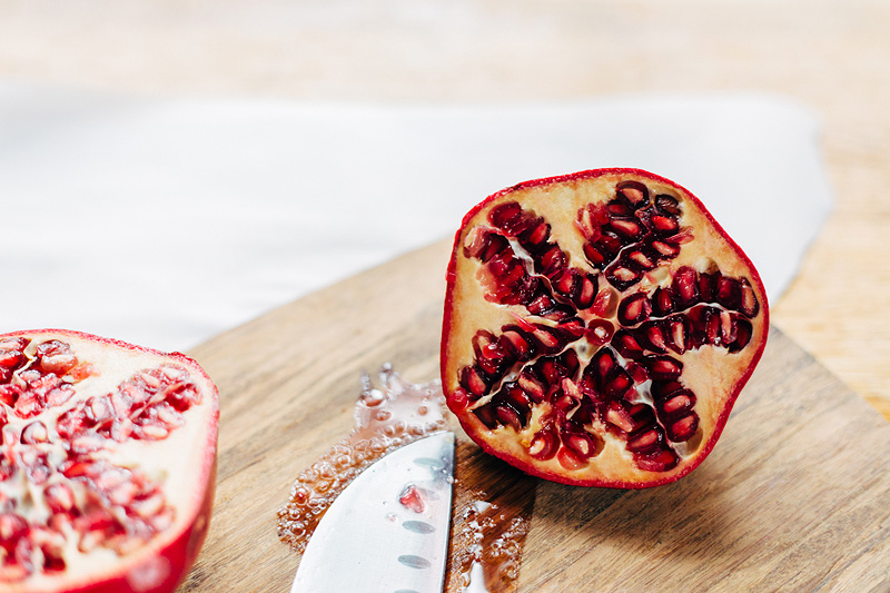 sliced pomegranate