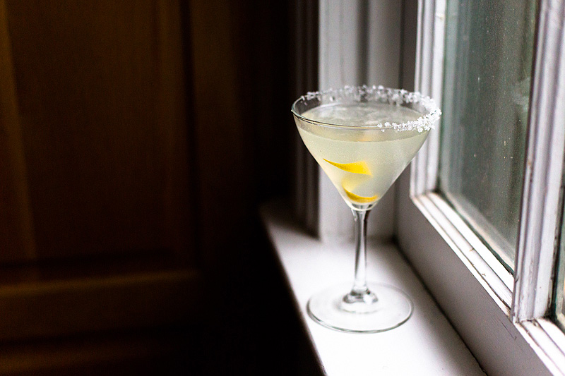 lemon drop martini on the windowill