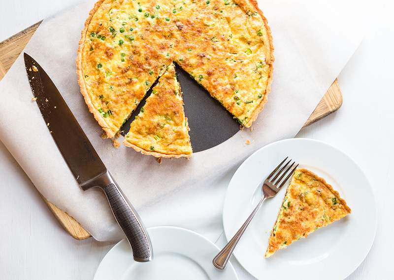 Spring Quiche with Bacon and Peas