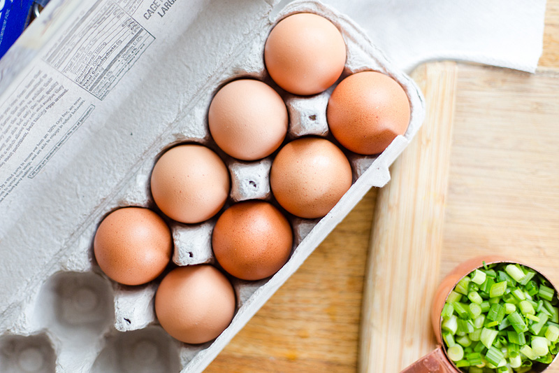 eggs and sliced green onions