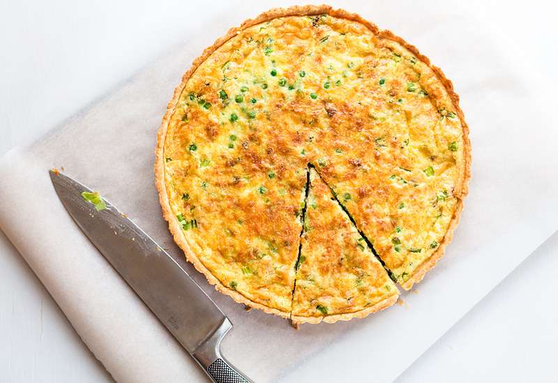 Spring Quiche with Bacon and Peas