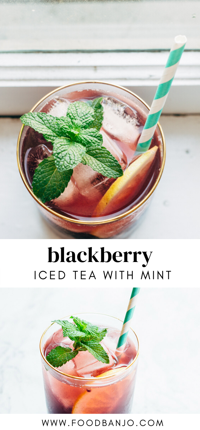 Blackberry Iced Tea with Mint Food Banjo