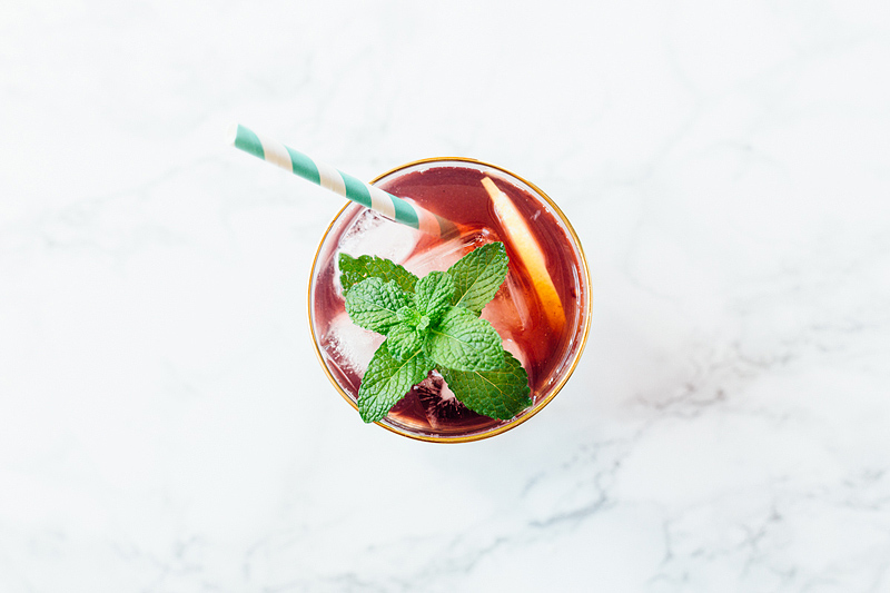 Blackberry Iced Tea with Mint