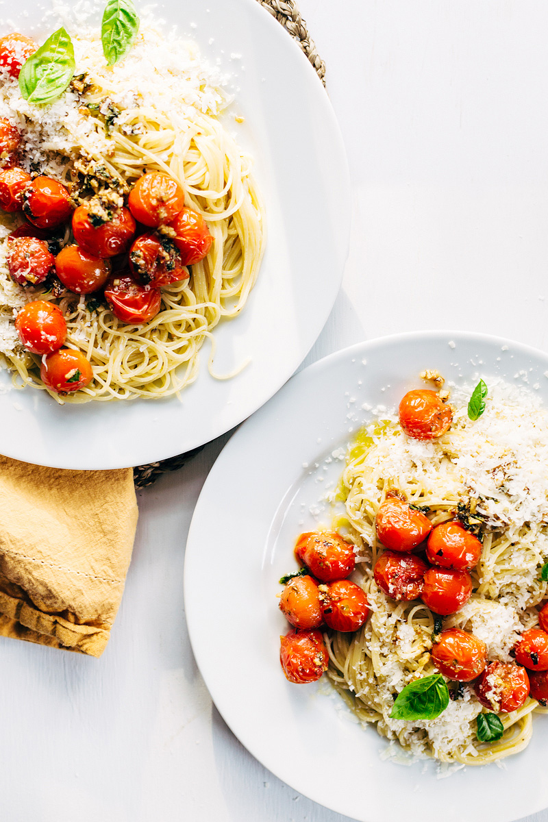 Tomato Basil Pasta with Parmesan