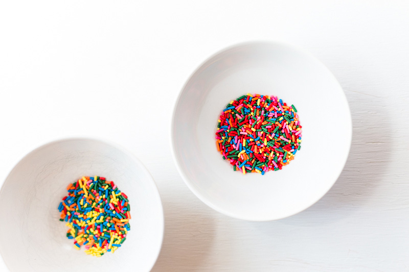 Sprinkles in two bowls