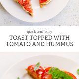 Tomato and Hummus Toast with Fresh Basil