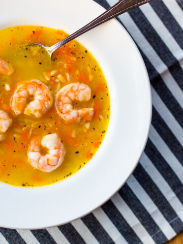 lemon orzo soup with shrimp