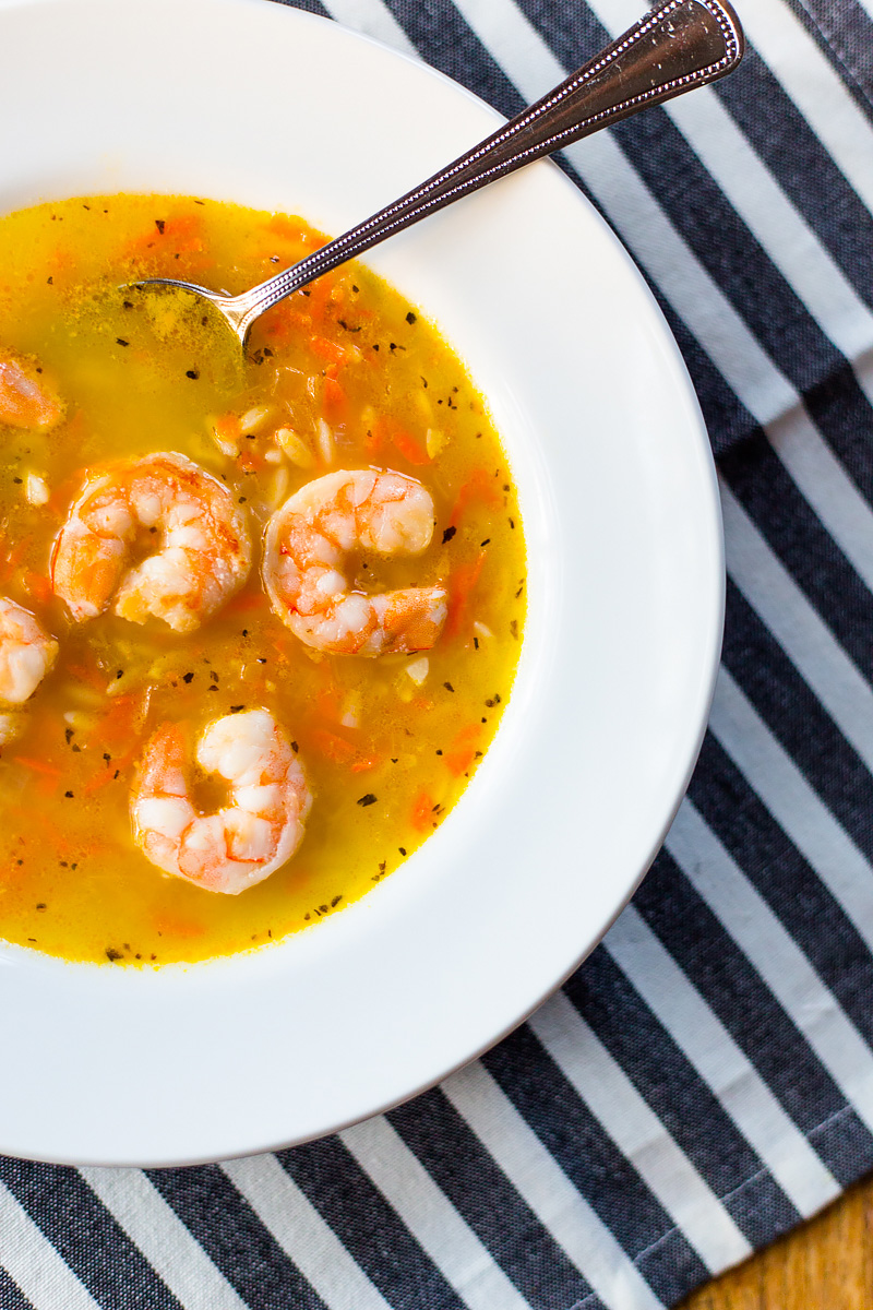 lemon orzo soup with shrimp