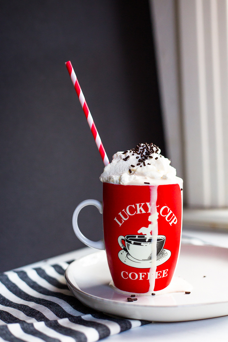 espresso milkshake with chocolate sprinkles