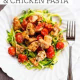Whole30 Tomato and Chicken Pasta with Zucchini Noodles