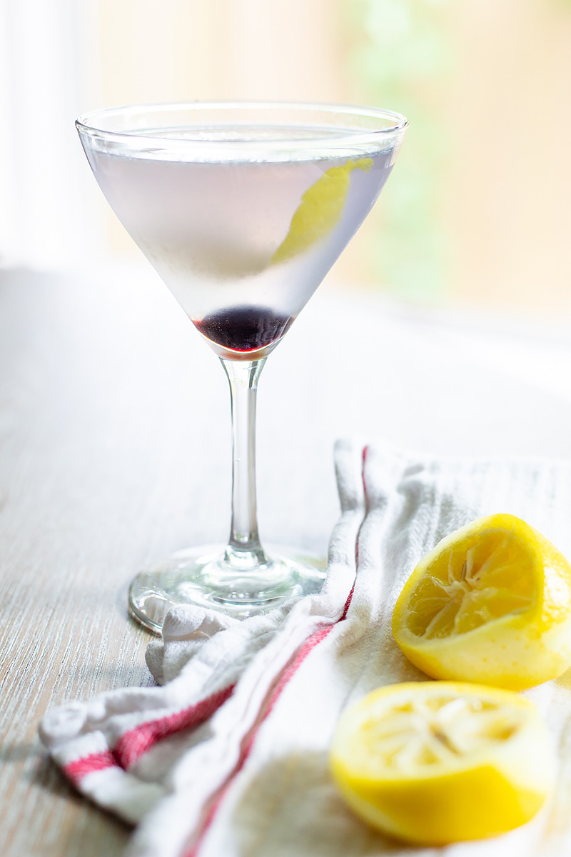 Aviation Cocktail in a martini glass.