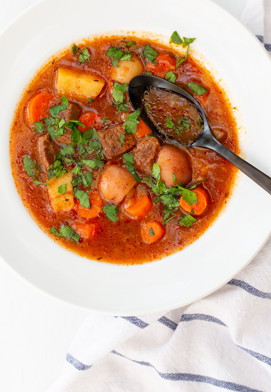 Instant Pot Beef Stew in a bowl