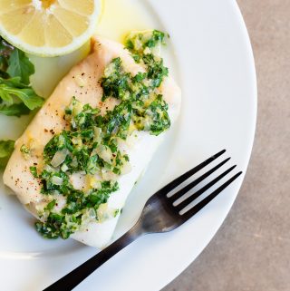 Cod with a Lemon Butter Shallot Sauce