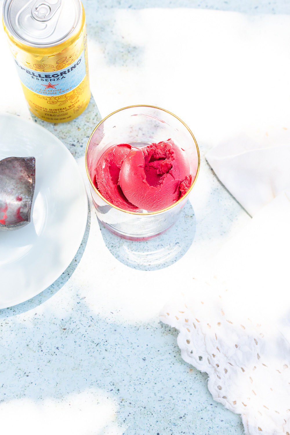 Raspberry Sorbet in a glass