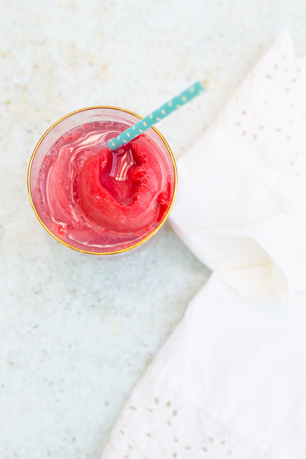 Raspberry Sorbet Mocktail from above