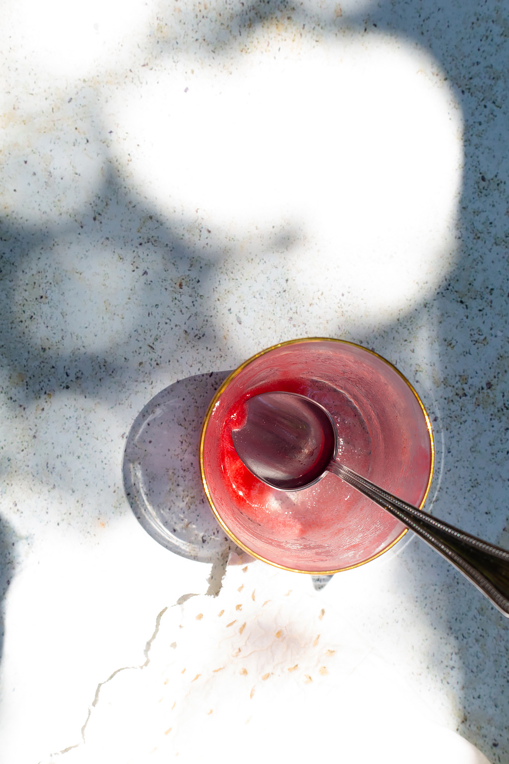 empty glass with a spoon