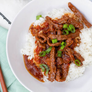 Instant Pot Mongolian Beef over Rice