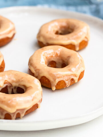 Coffee glazed biscuit donuts