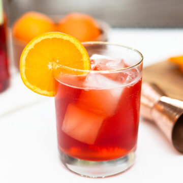 Negroni with a slice of orange